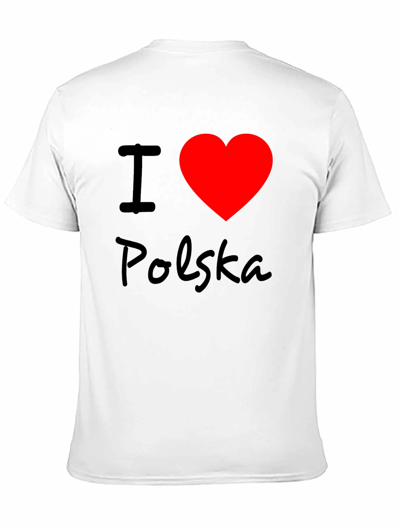 I Love Polska T-Shirt - Black Crew Neck Tee