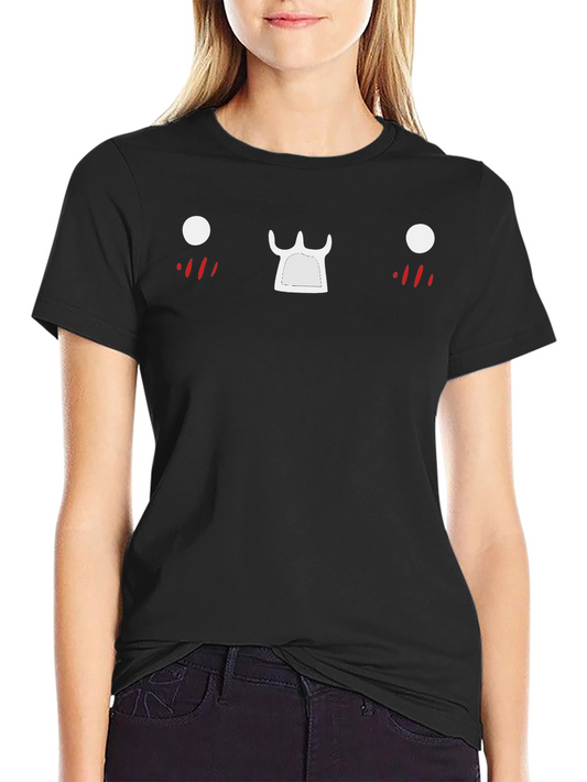 Cute Face Graphic Black T-Shirt