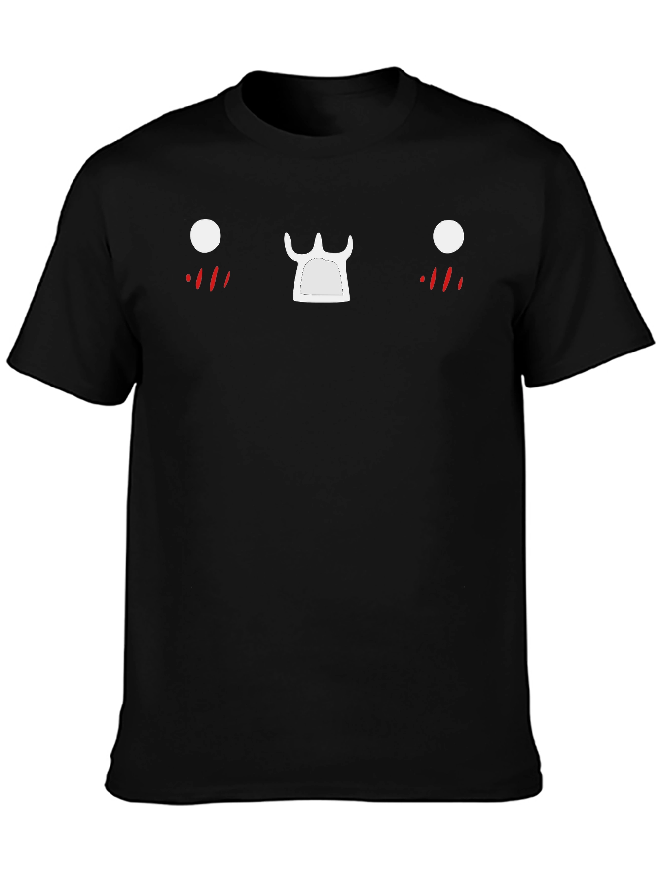 Cute Face Graphic Black T-Shirt