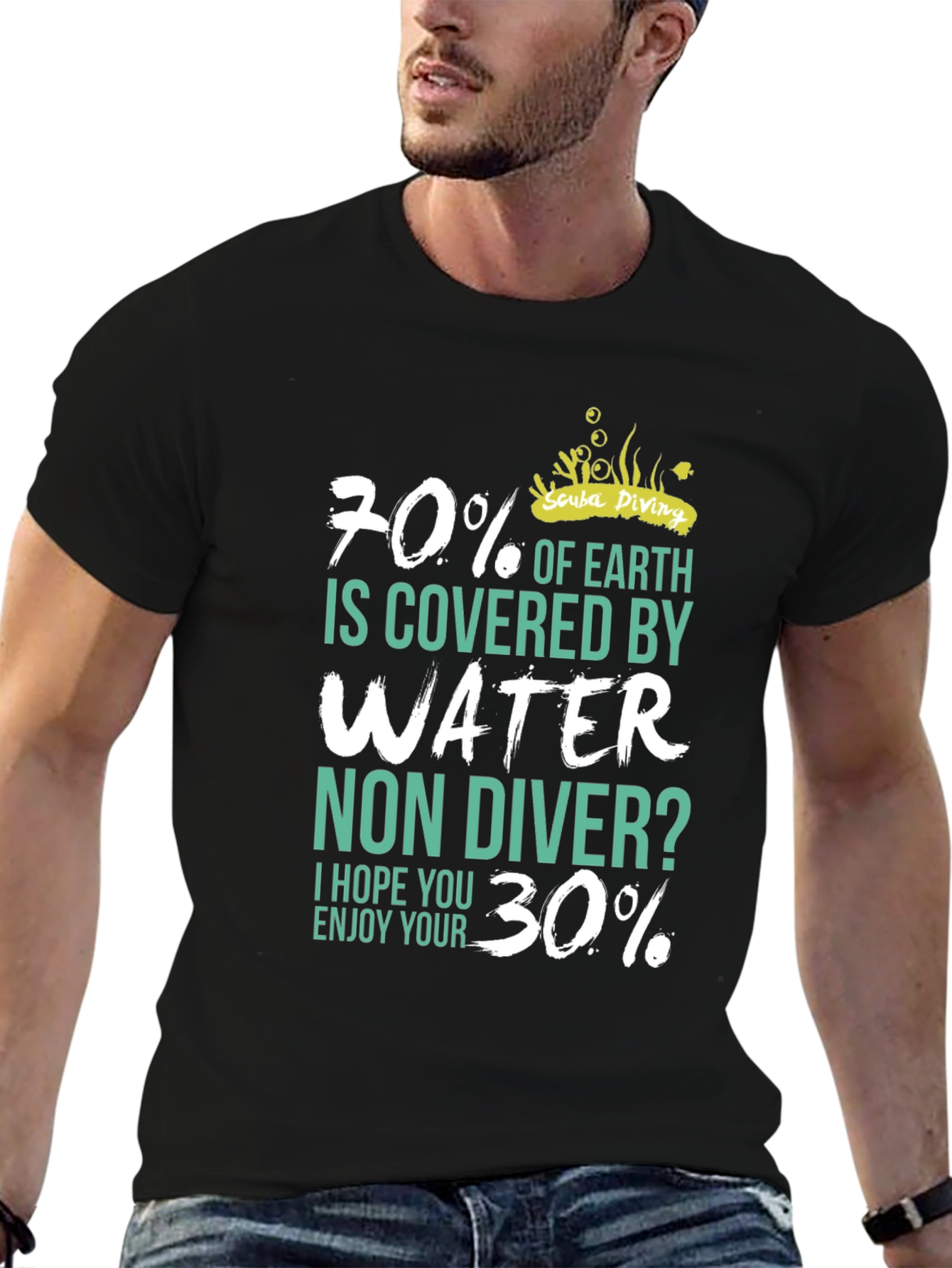 Scuba Diving 70% Water Mens T-Shirt