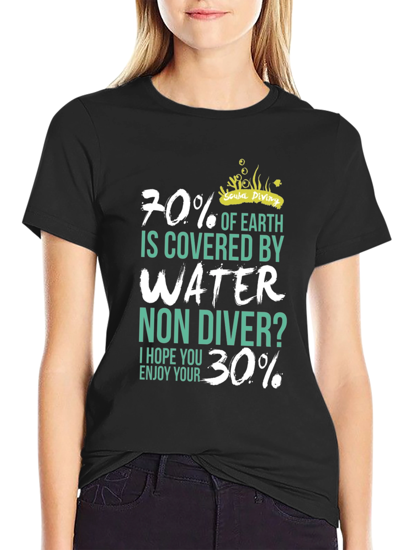 Scuba Diving 70% Water Mens T-Shirt