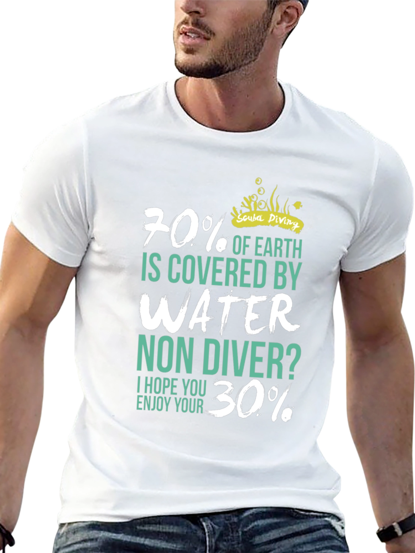 Scuba Diving 70% Water Mens T-Shirt