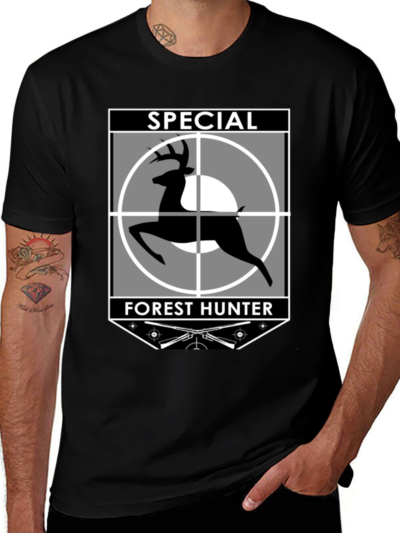 Special Forest Hunter Deer Graphic T-Shirt