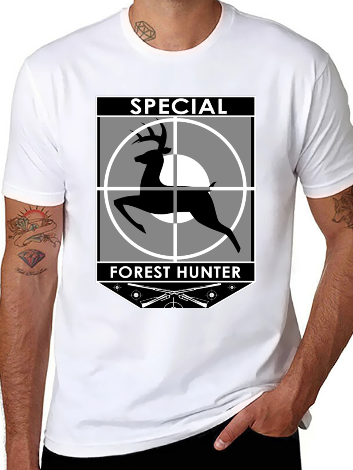 Special Forest Hunter Deer Graphic T-Shirt