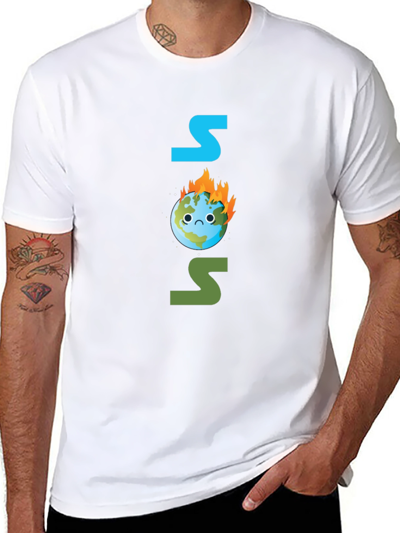 SOS Burning Earth T-Shirt - Save Our Planet
