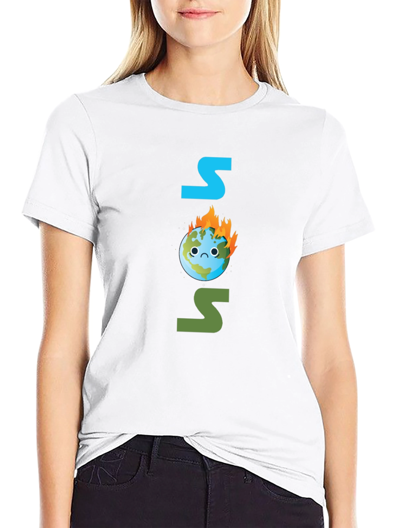 SOS Burning Earth T-Shirt - Save Our Planet