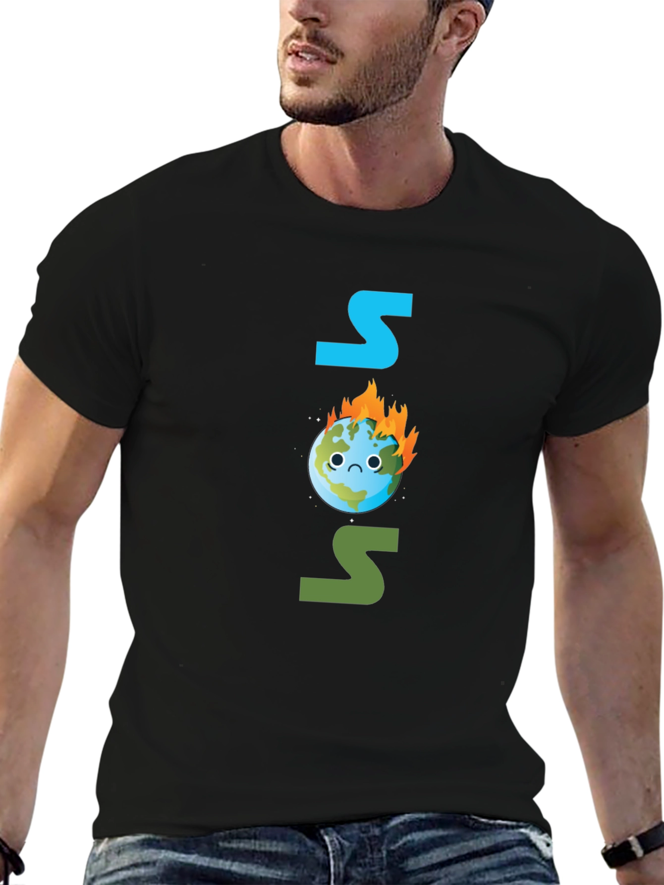 SOS Burning Earth T-Shirt - Save Our Planet