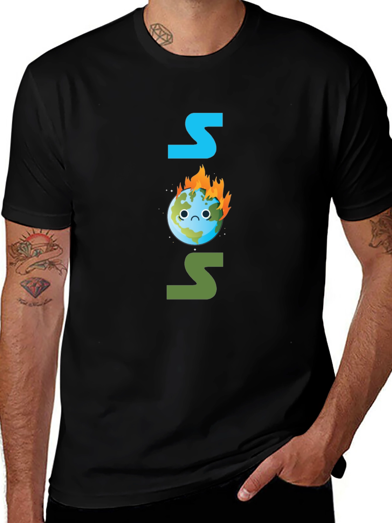 SOS Burning Earth T-Shirt - Save Our Planet