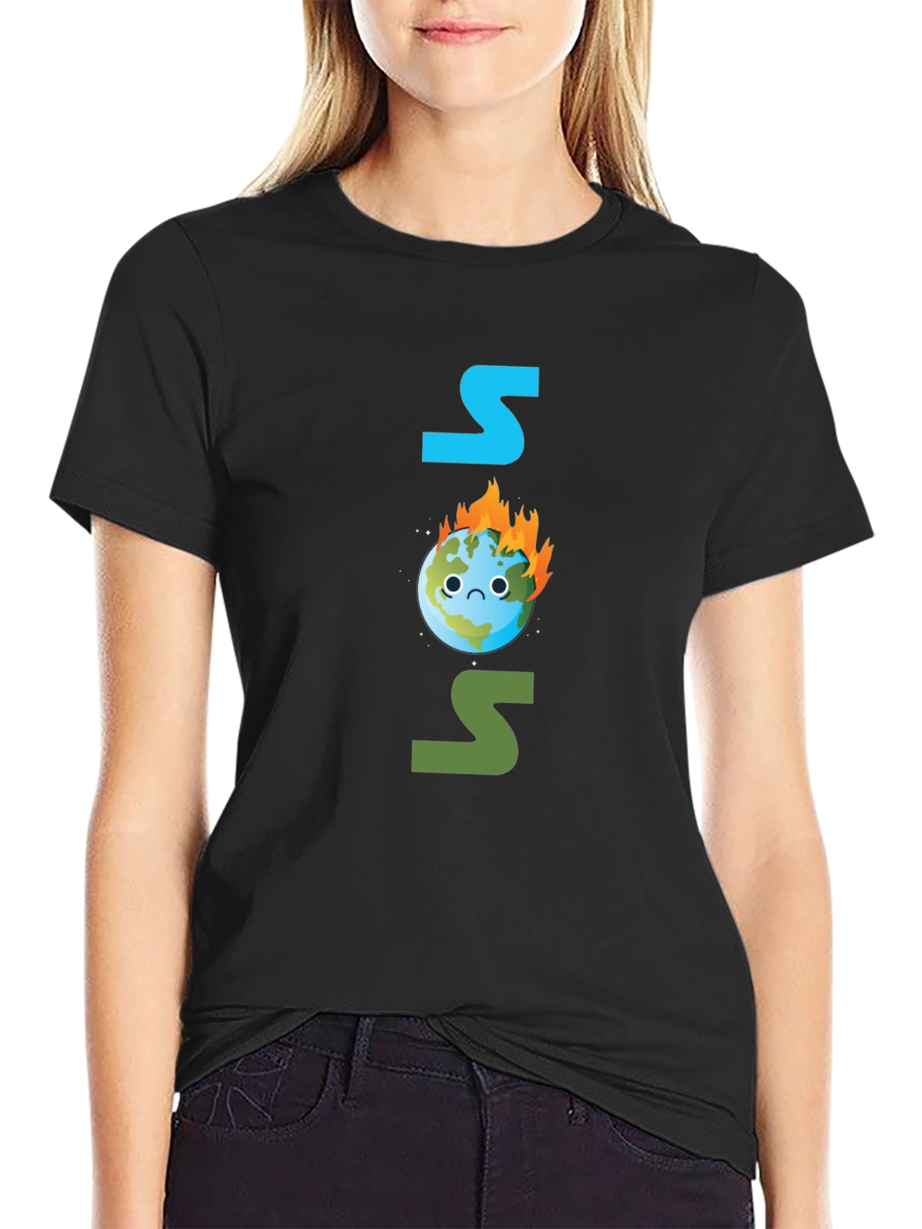 SOS Burning Earth T-Shirt - Save Our Planet