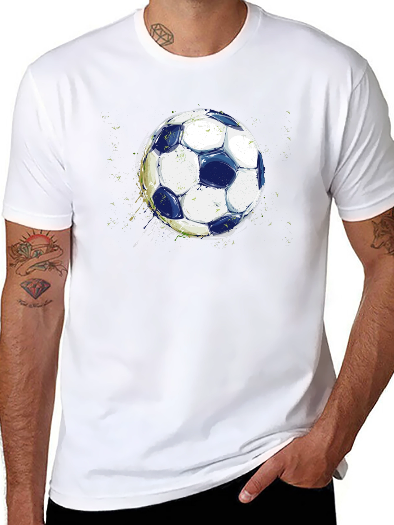 Soccer Ball Graphic Black T-Shirt