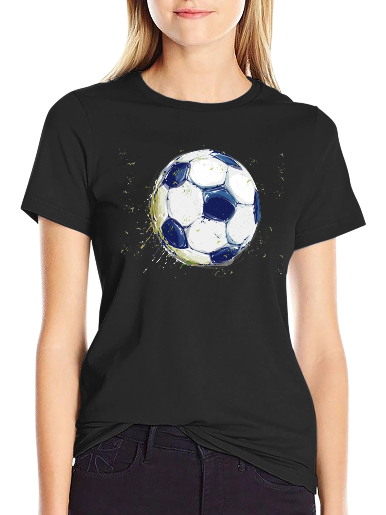 Soccer Ball Graphic Black T-Shirt