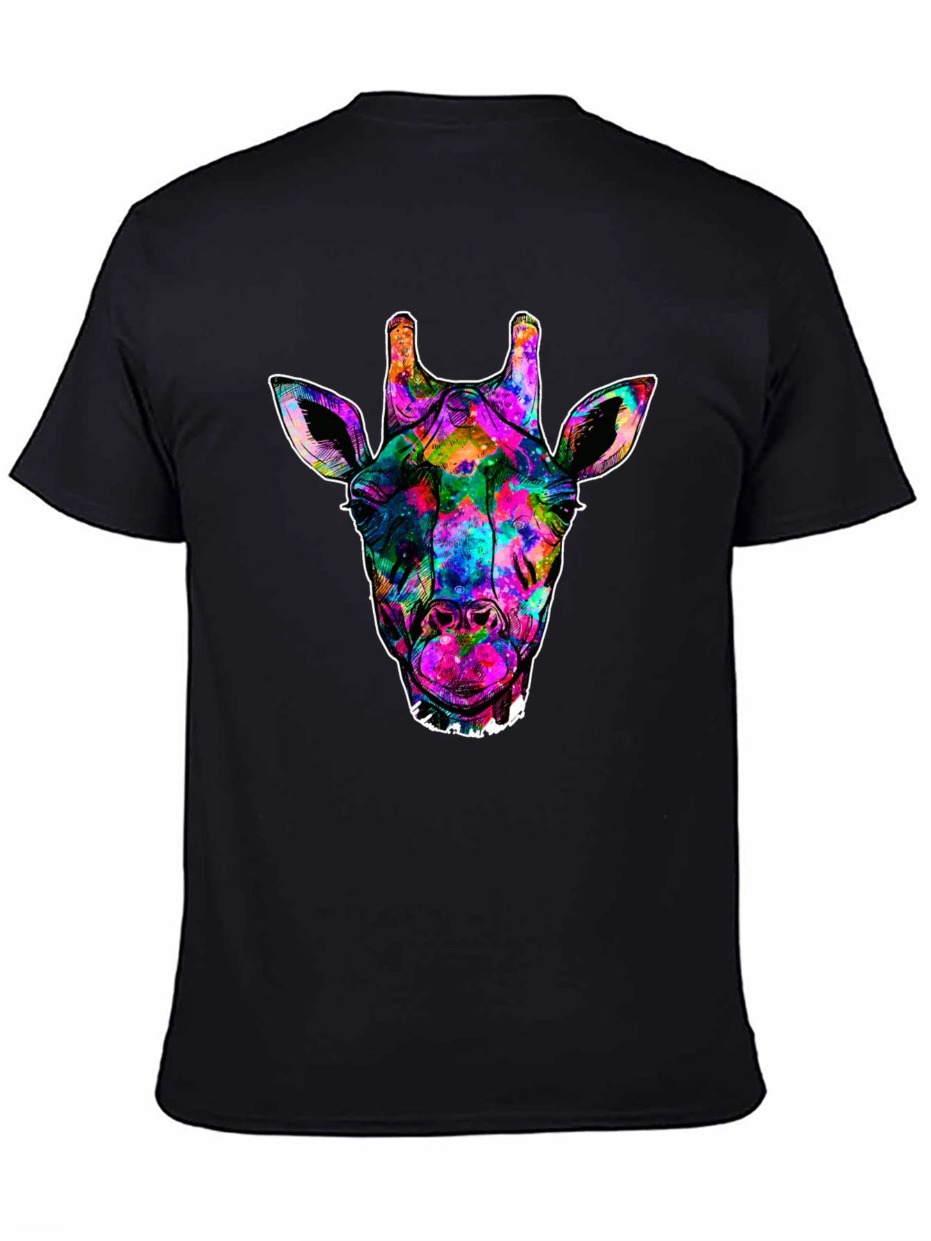 Galaxy Giraffe Black T-Shirt