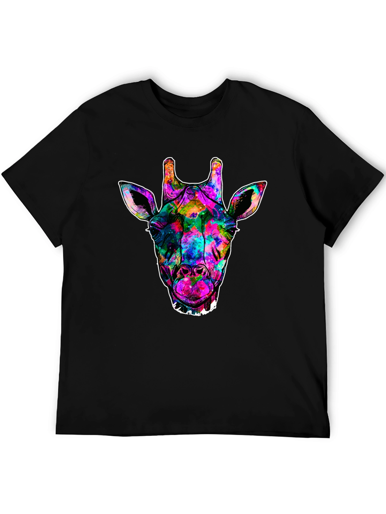 Galaxy Giraffe Black T-Shirt