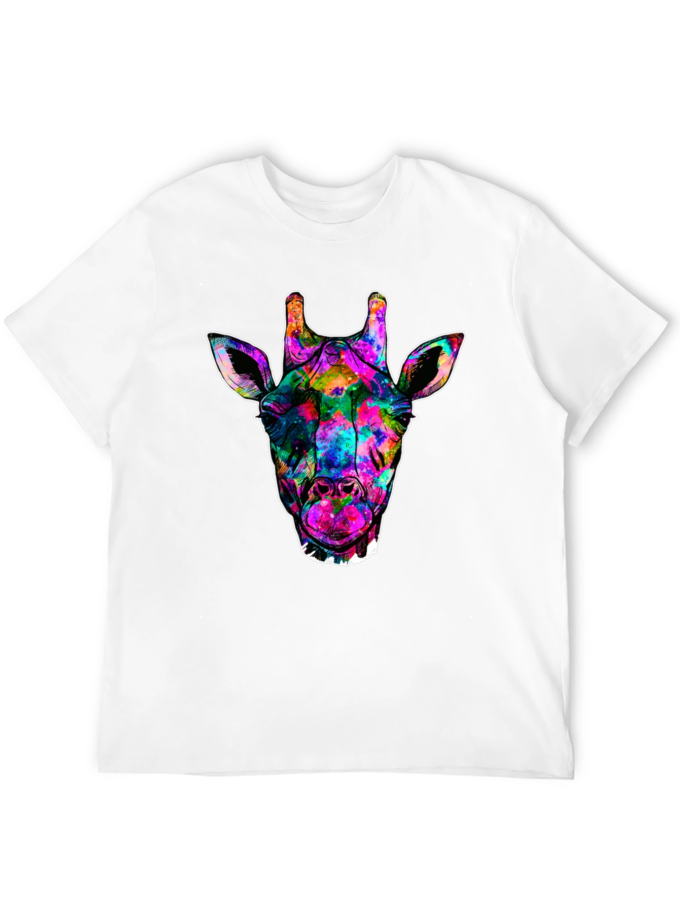 Galaxy Giraffe Black T-Shirt