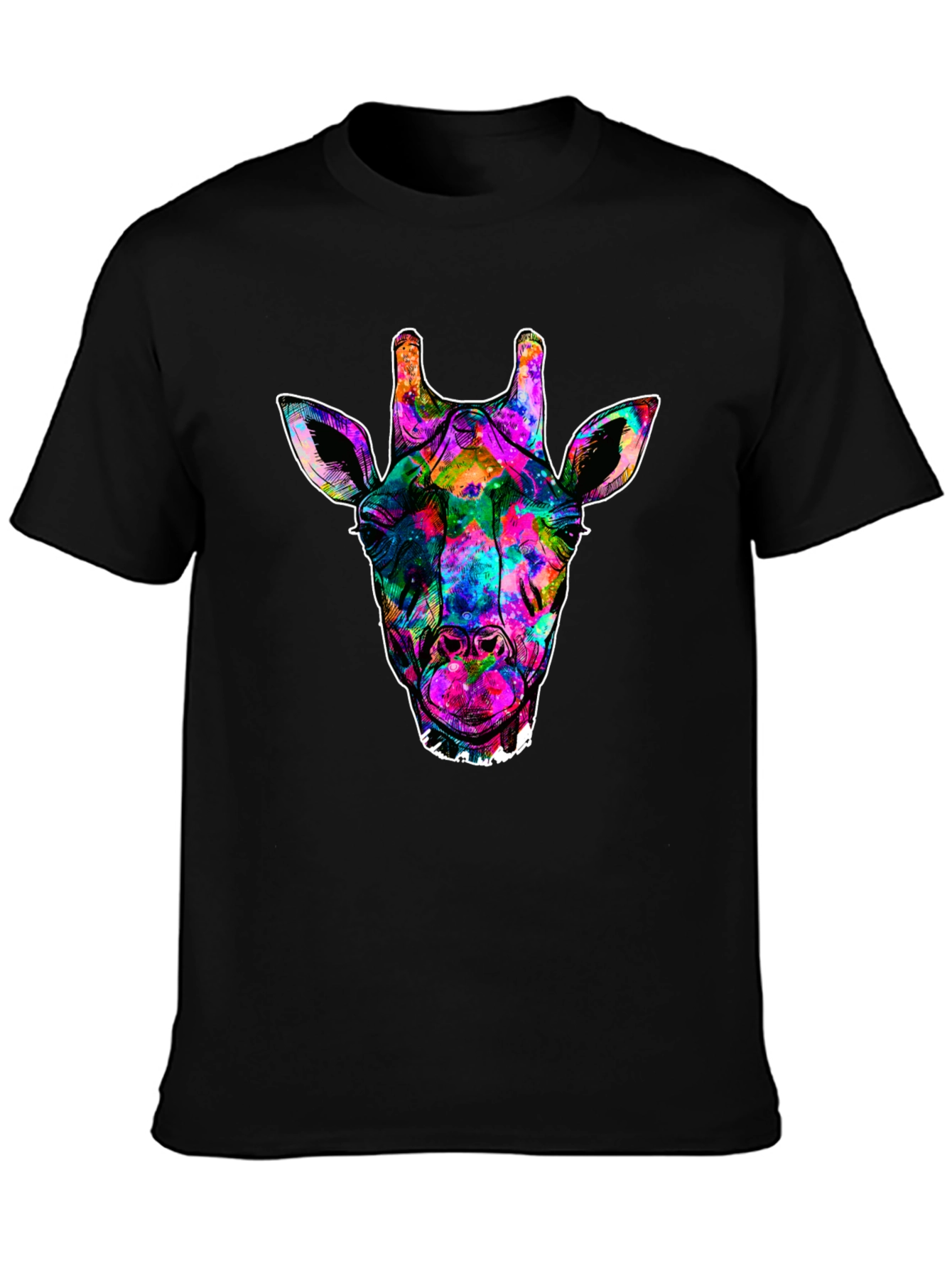 Galaxy Giraffe Black T-Shirt