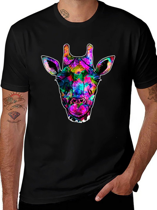 Galaxy Giraffe Black T-Shirt