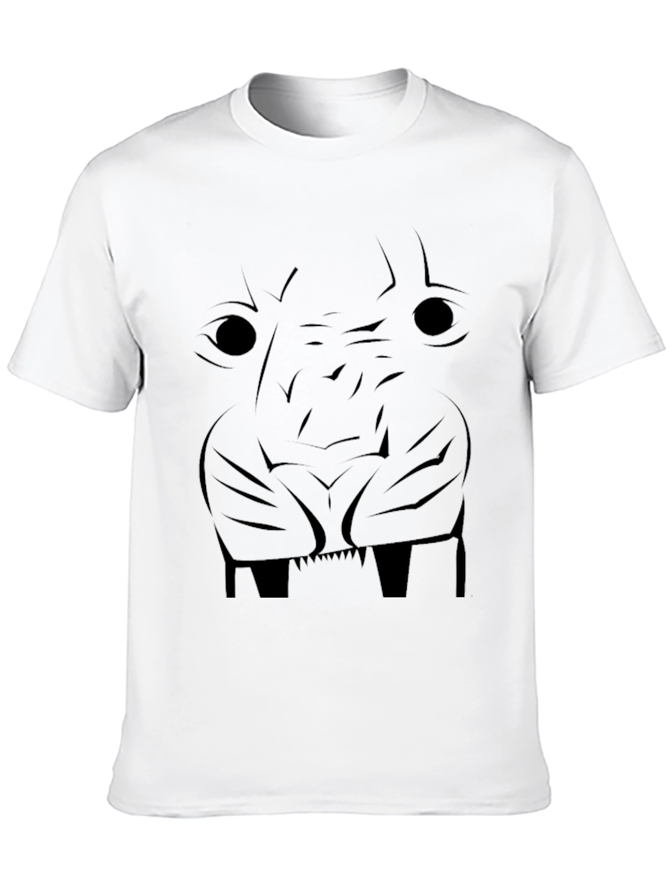Abstract Lion Face Black Graphic Tee