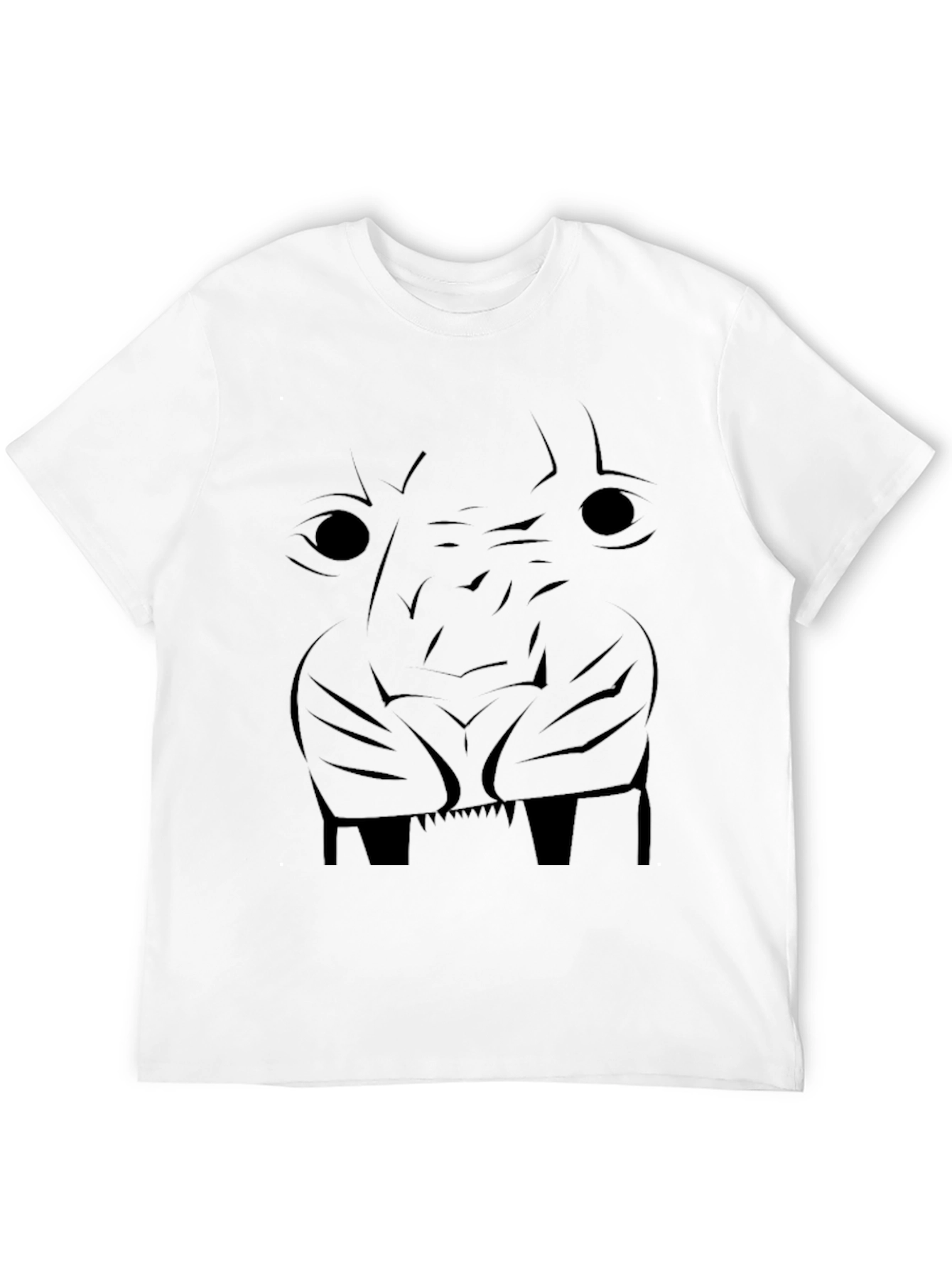 Abstract Lion Face Black Graphic Tee