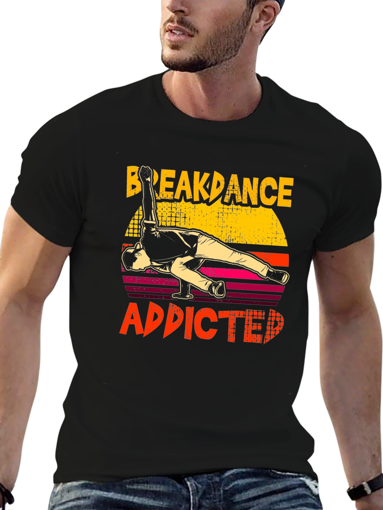 Breakdance Addicted Graphic Tee - Black Cotton