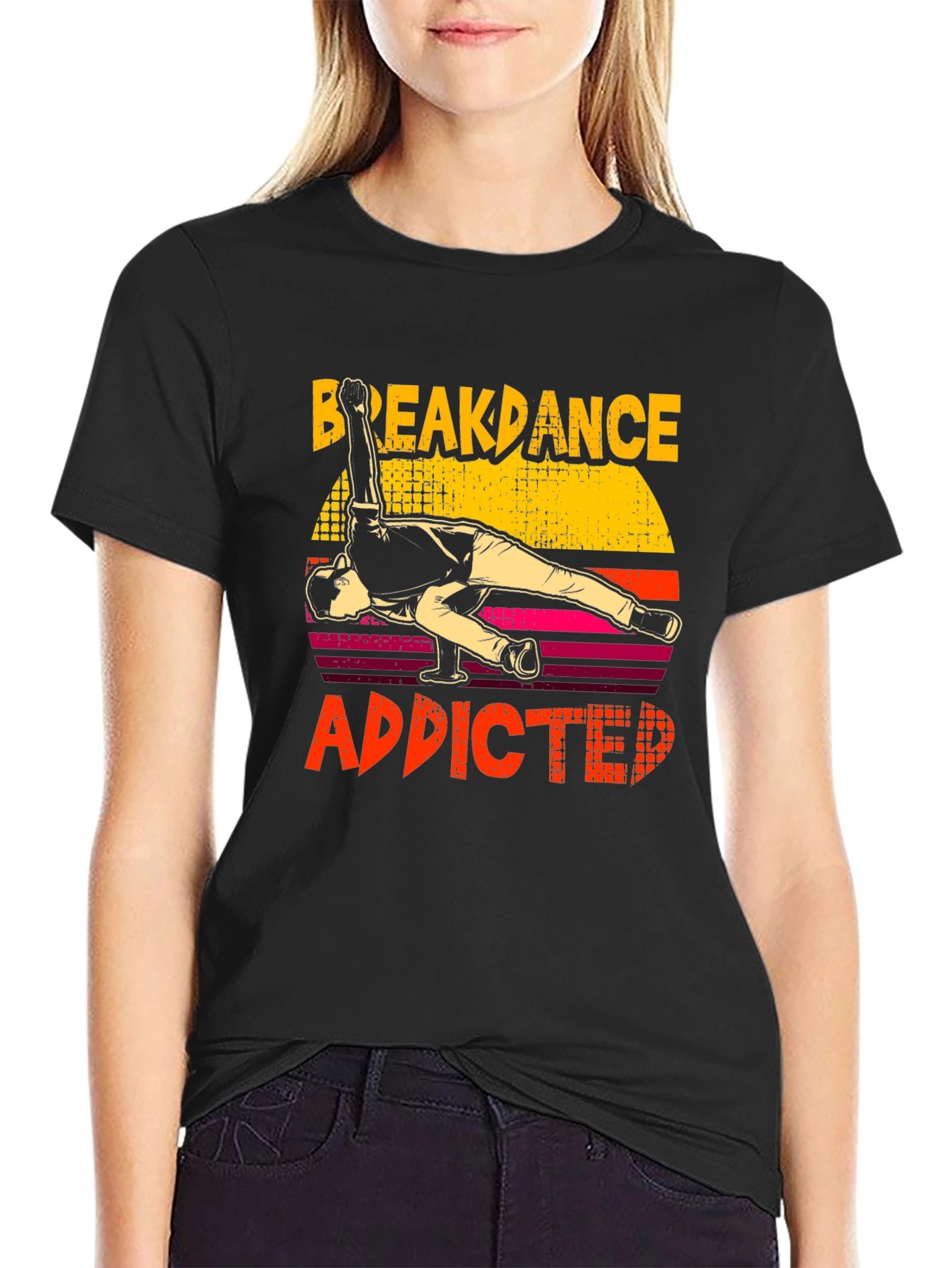 Breakdance Addicted Graphic Tee - Black Cotton