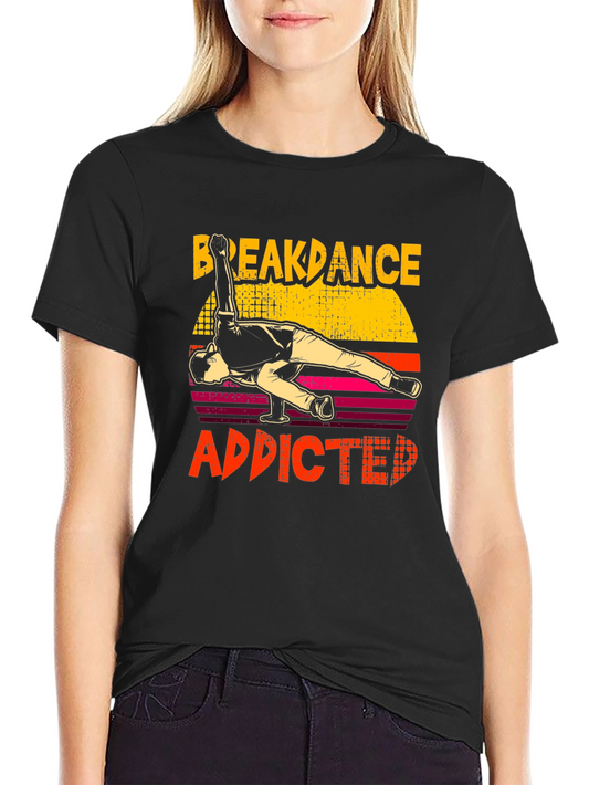 Breakdance Addicted Graphic Tee - Black Cotton
