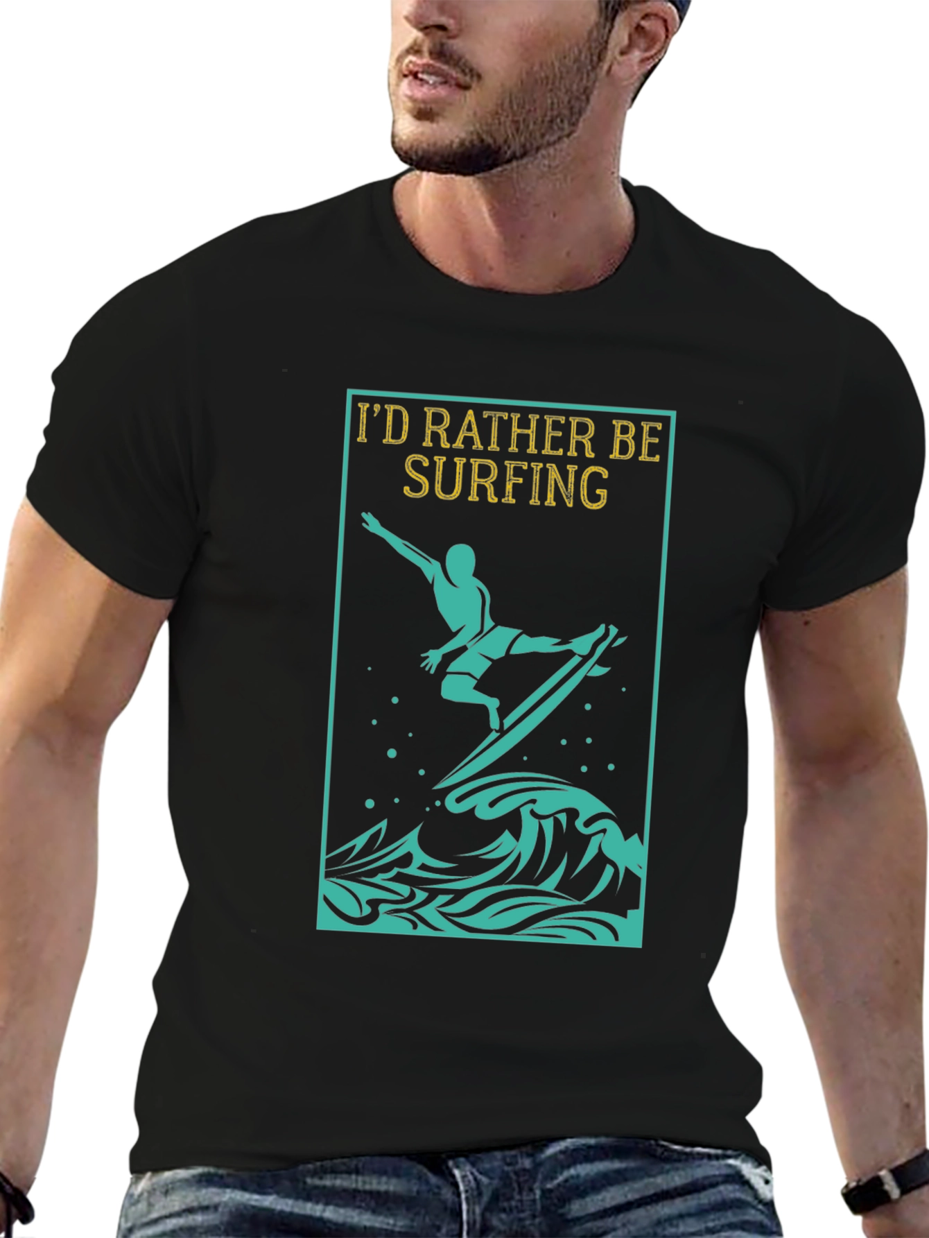Id Rather Be Surfing Graphic Tee