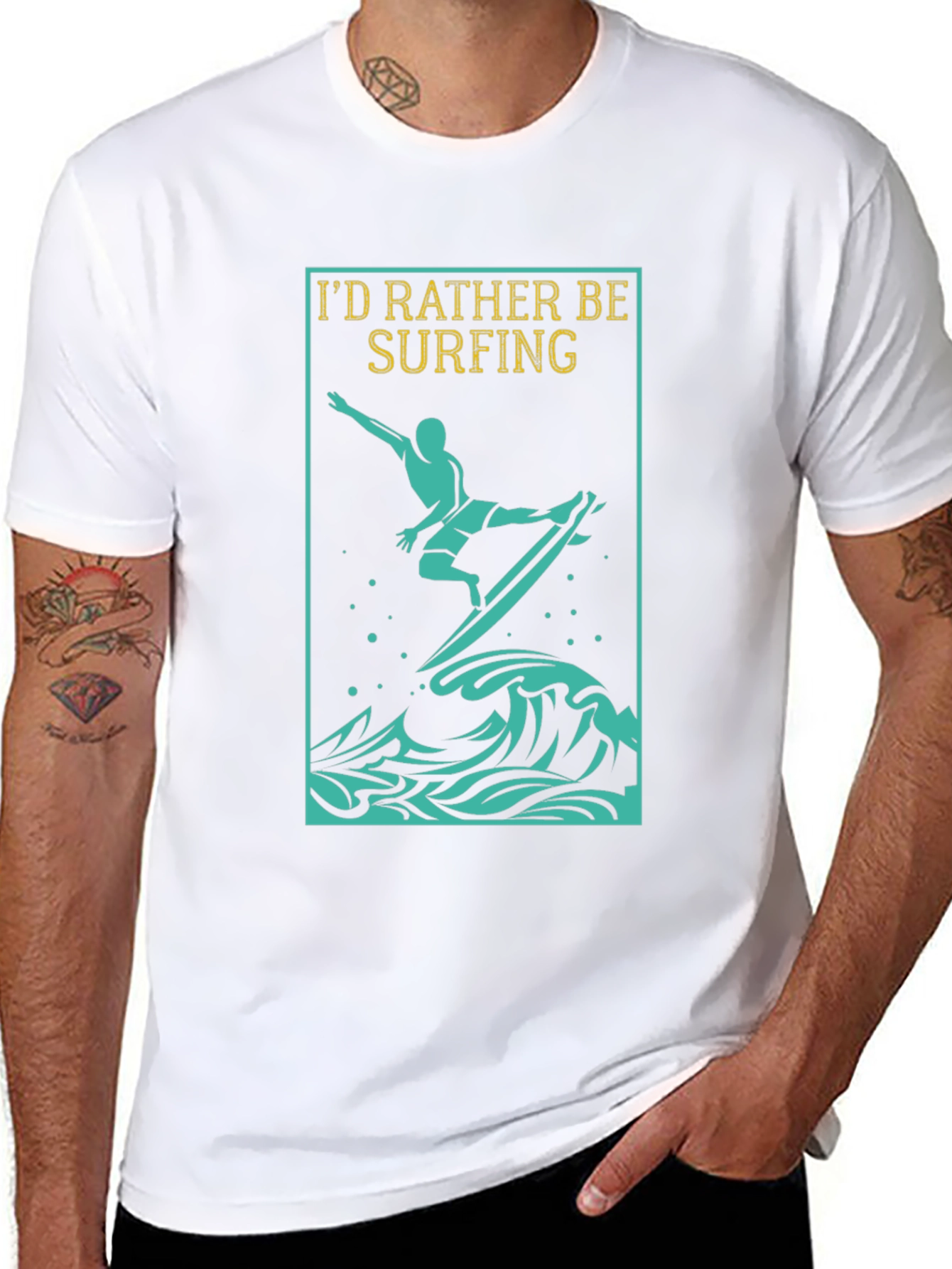 Id Rather Be Surfing Graphic Tee