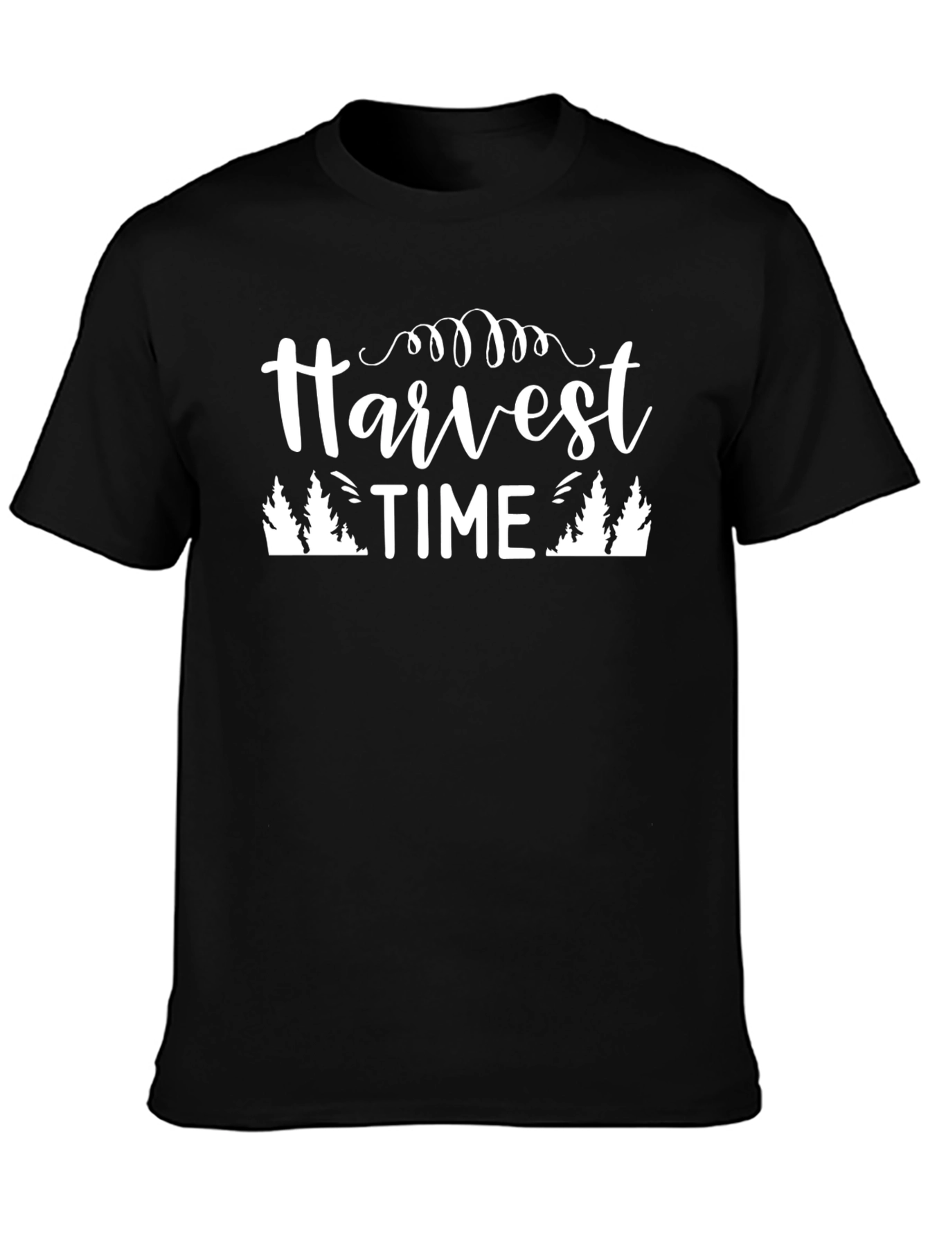 Harvest Time Graphic Tee - Black Cotton Comfort