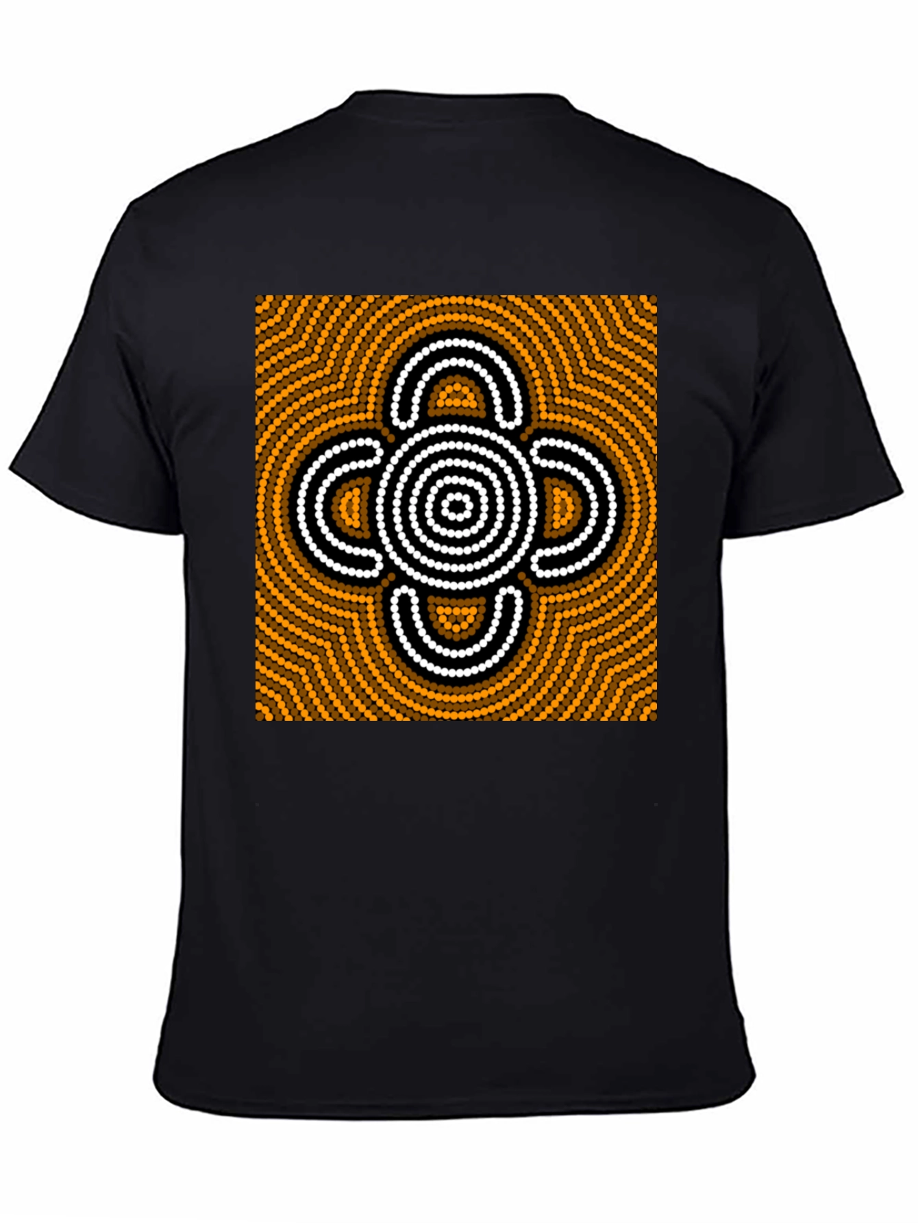 Abstract Graphic Print Black Cotton Tee