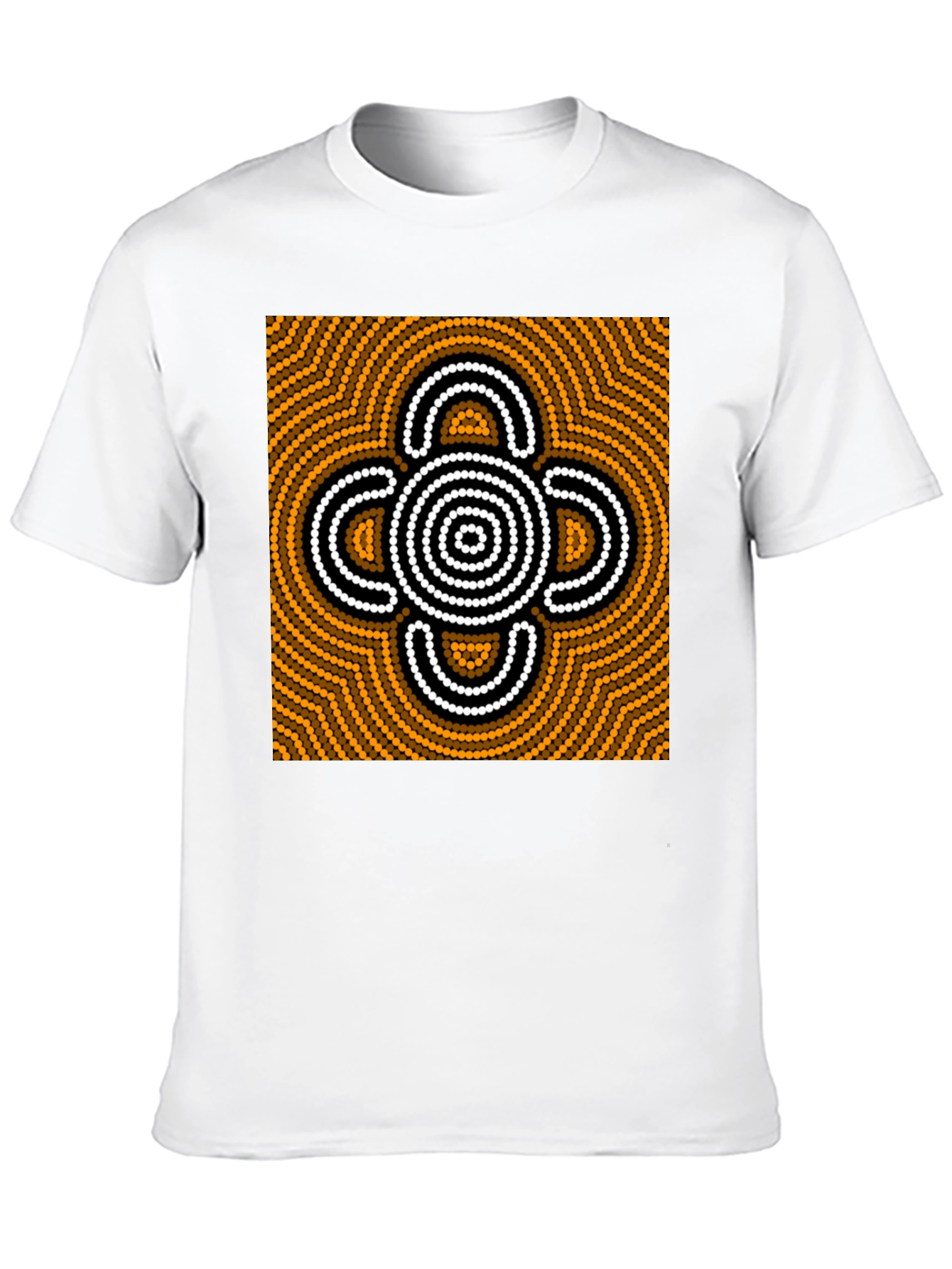 Abstract Graphic Print Black Cotton Tee