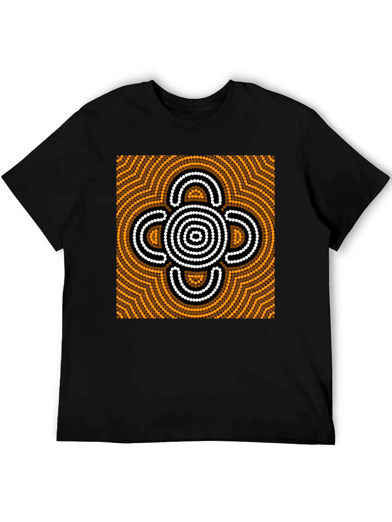 Abstract Graphic Print Black Cotton Tee
