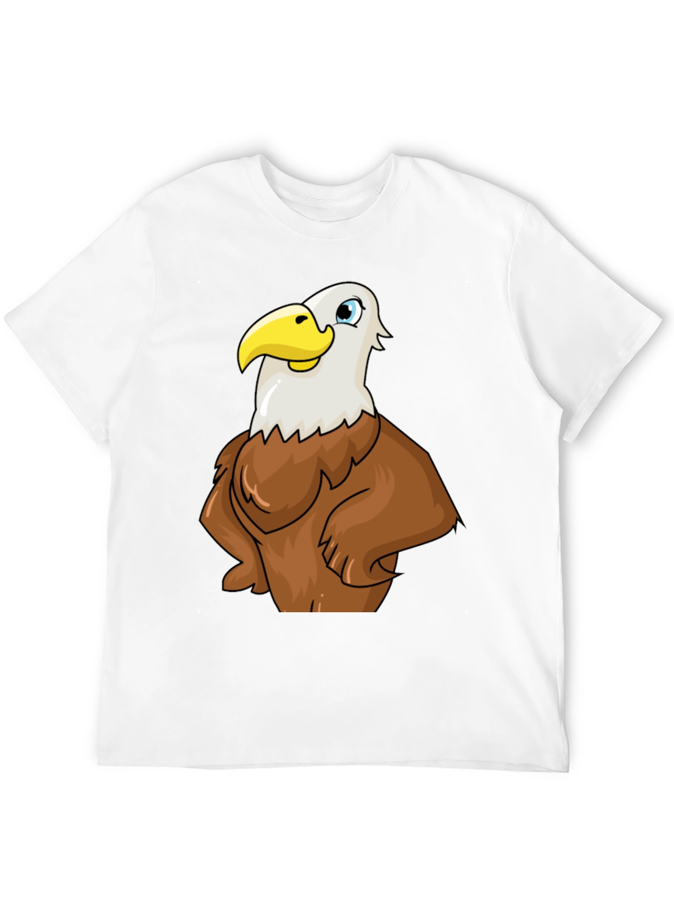 Eagle Cartoon Graphic Tee - Black Cotton T-Shirt