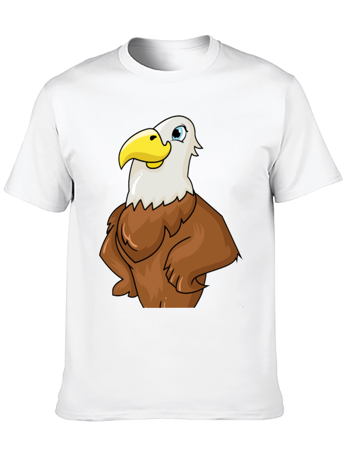 Eagle Cartoon Graphic Tee - Black Cotton T-Shirt