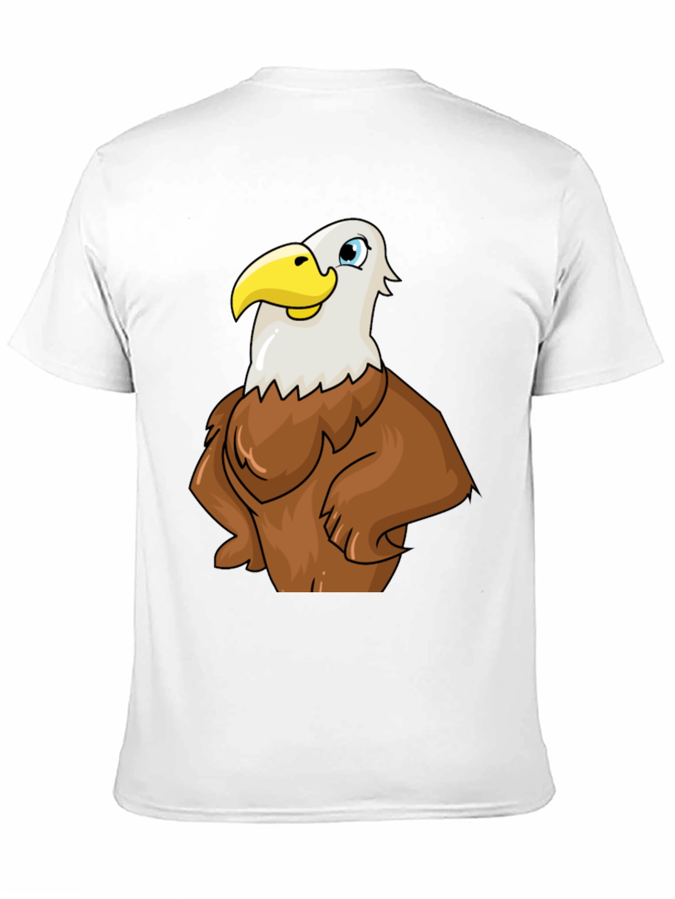 Eagle Cartoon Graphic Tee - Black Cotton T-Shirt