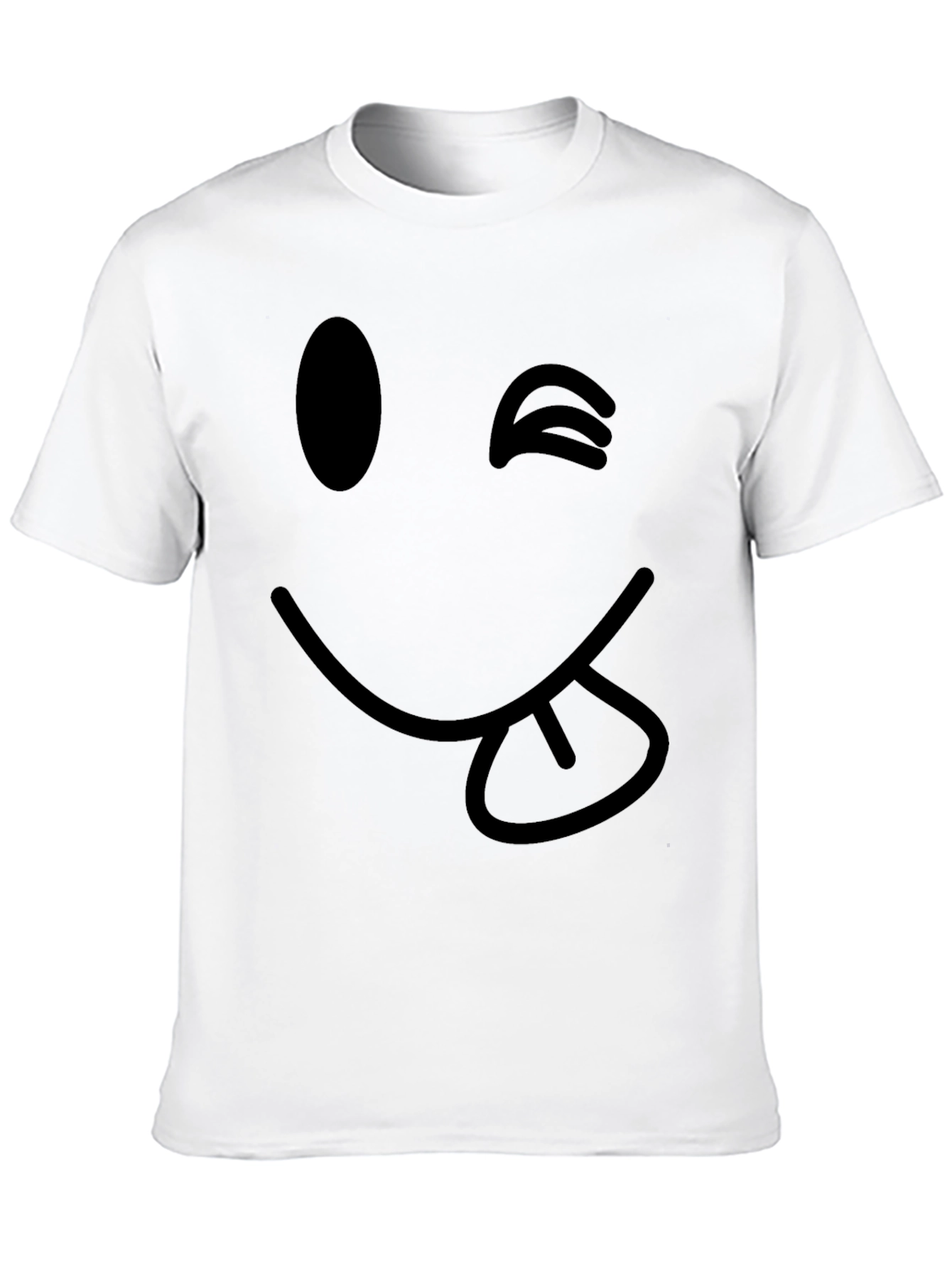 Winking Smiley Face Black T-Shirt
