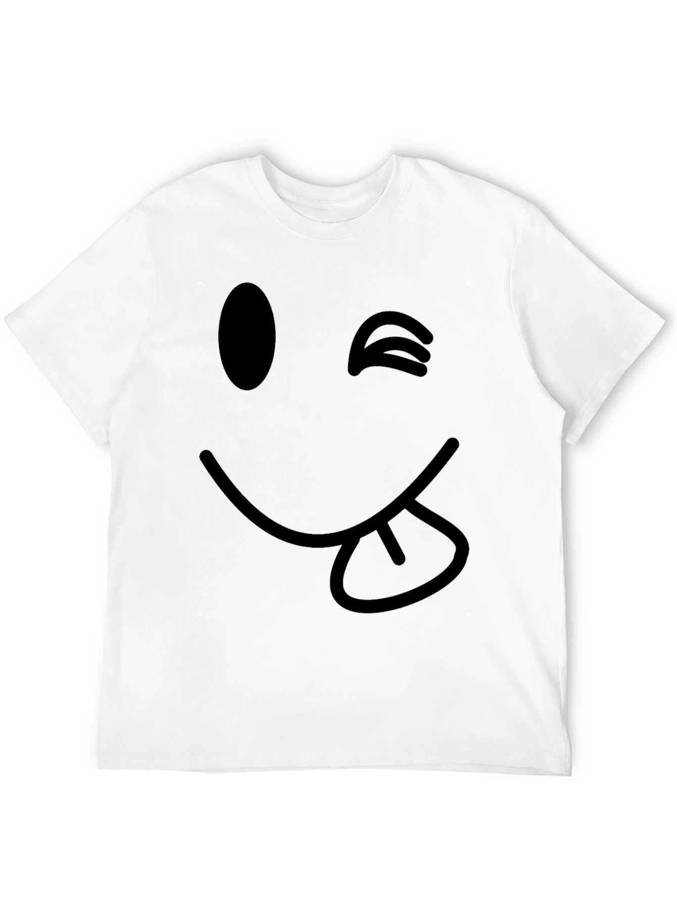 Winking Smiley Face Black T-Shirt