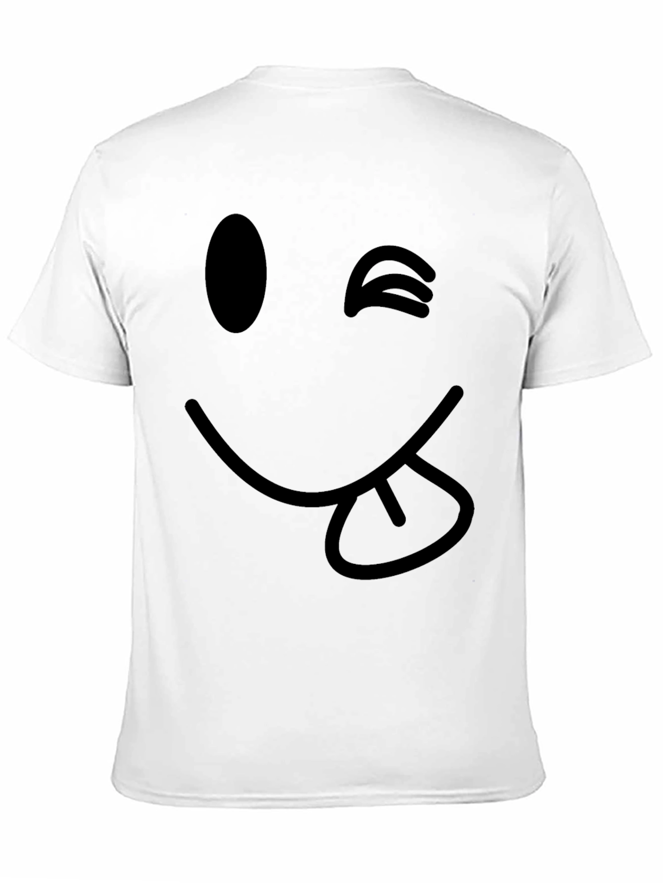 Winking Smiley Face Black T-Shirt