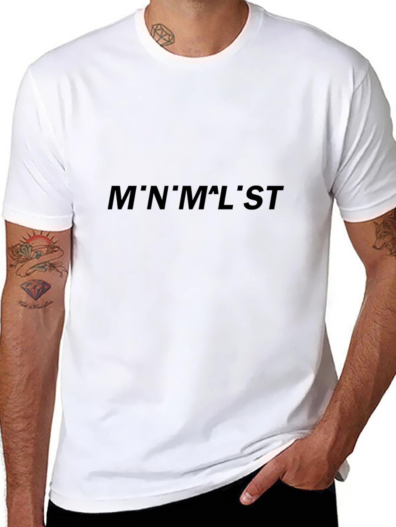 Minimalist Print Black T-Shirt
