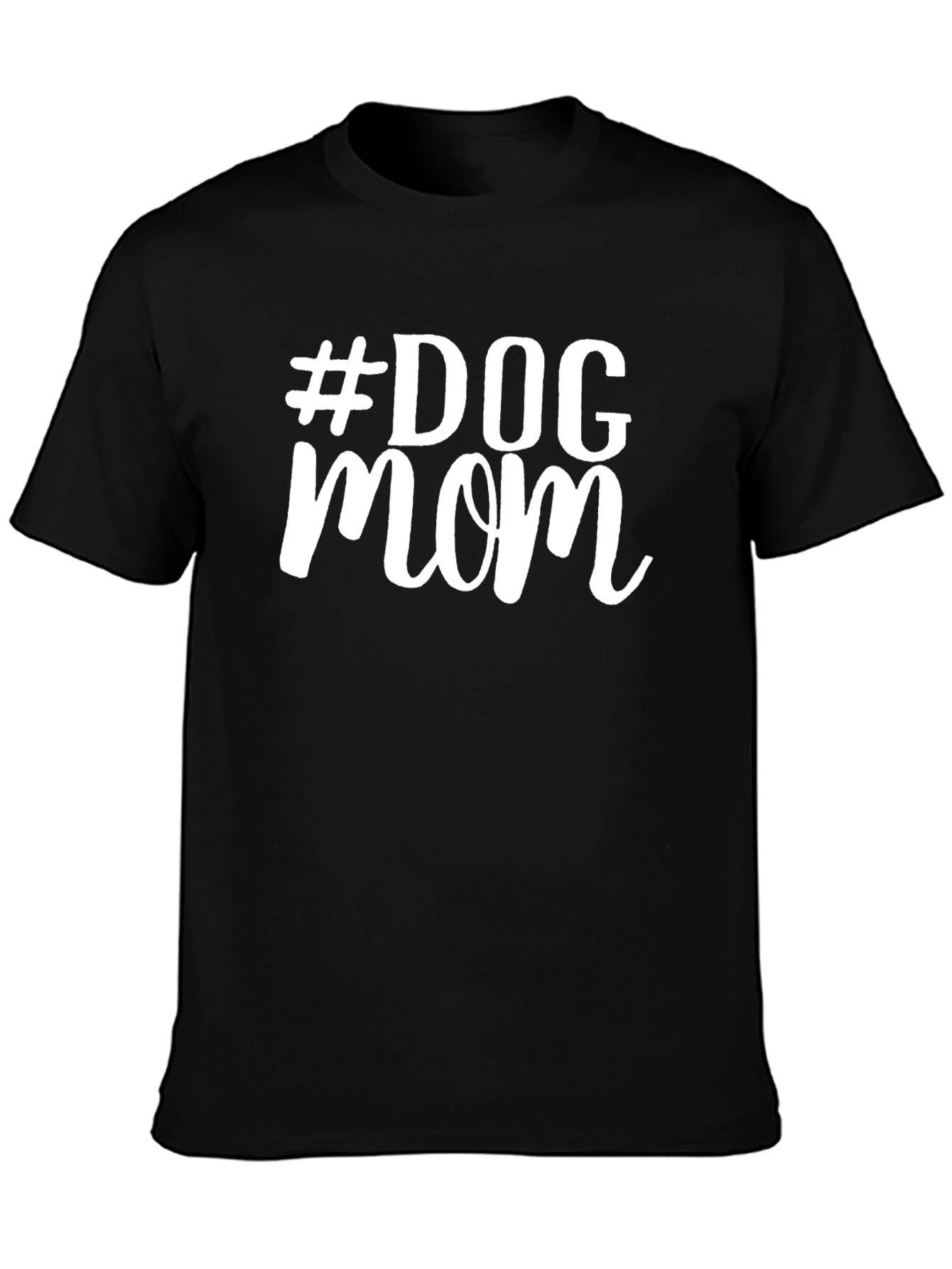 #Dog Mom Black T-Shirt - Stylish Pet Lover Apparel
