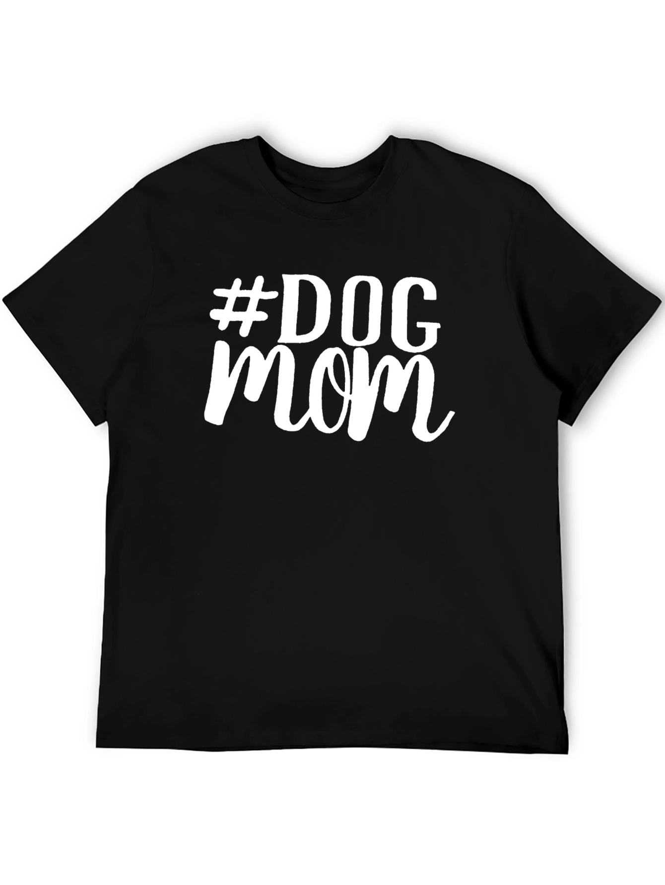 #Dog Mom Black T-Shirt - Stylish Pet Lover Apparel