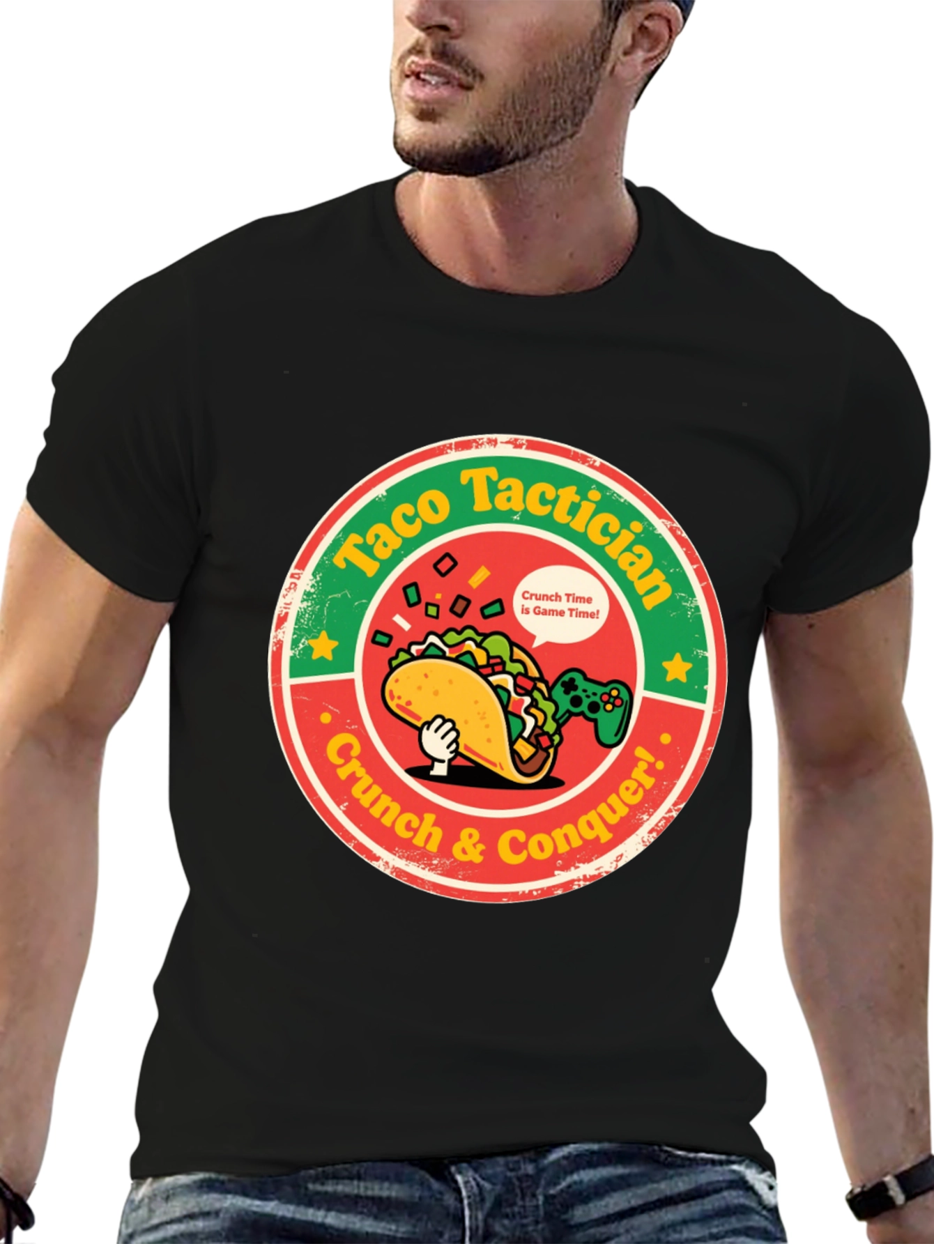 Taco Tactician T-Shirt: Crunch & Conquer!