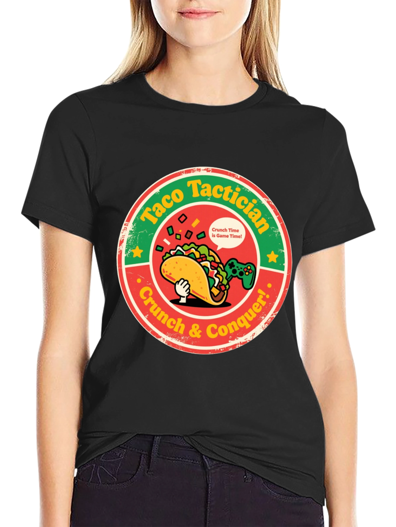 Taco Tactician T-Shirt: Crunch & Conquer!