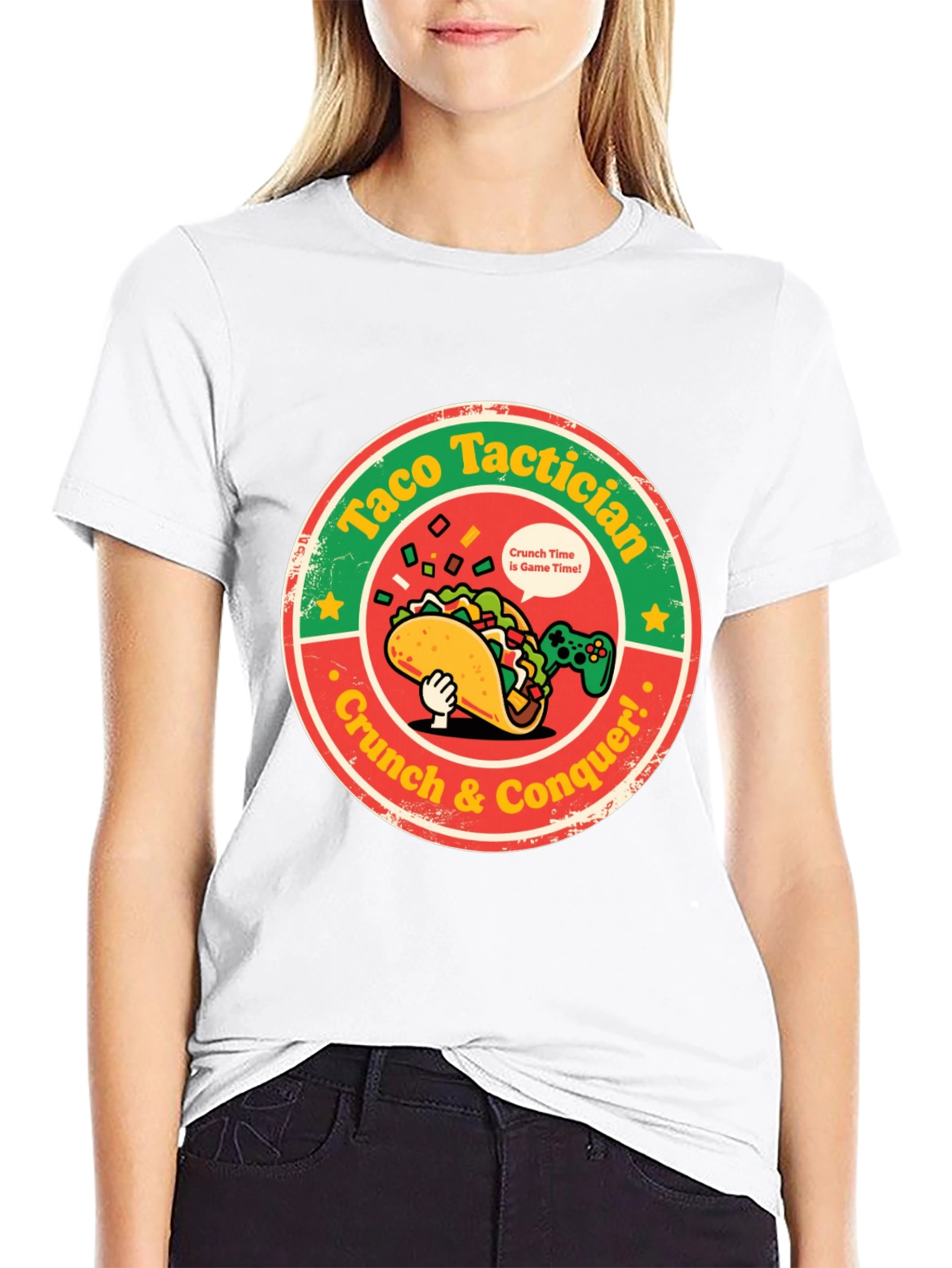 Taco Tactician T-Shirt: Crunch & Conquer!