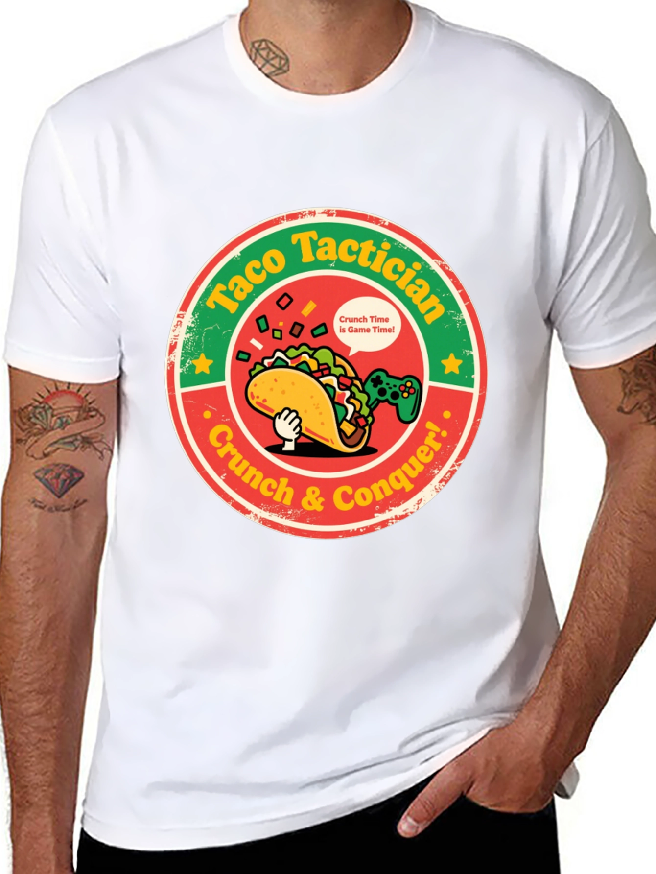 Taco Tactician T-Shirt: Crunch & Conquer!
