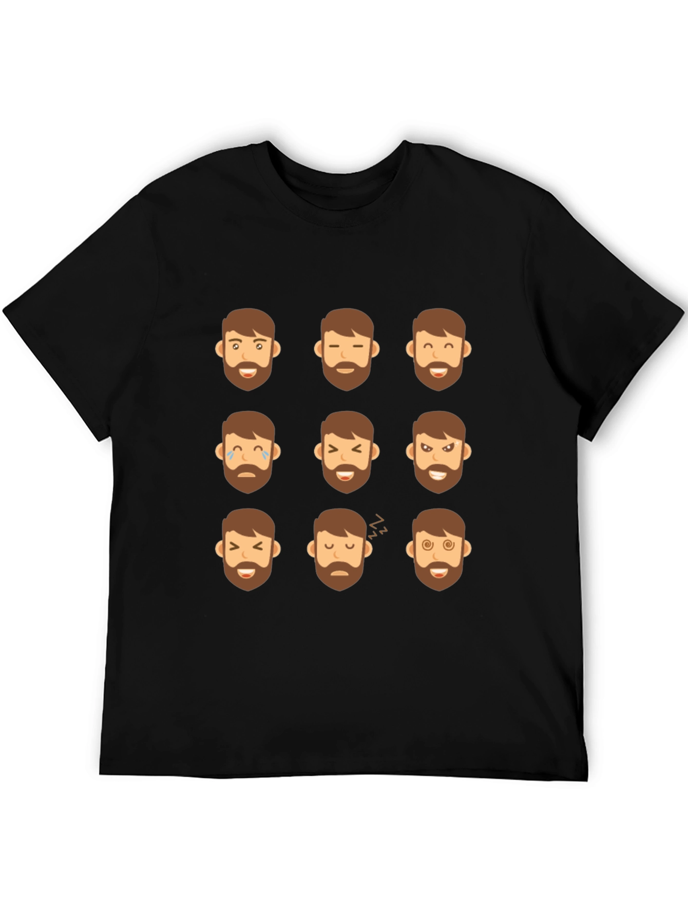Emoji Beard Expressions T-Shirt - Black