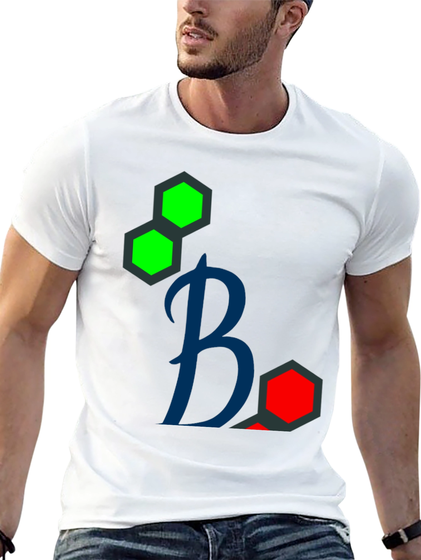 Geometric Design Black T-Shirt