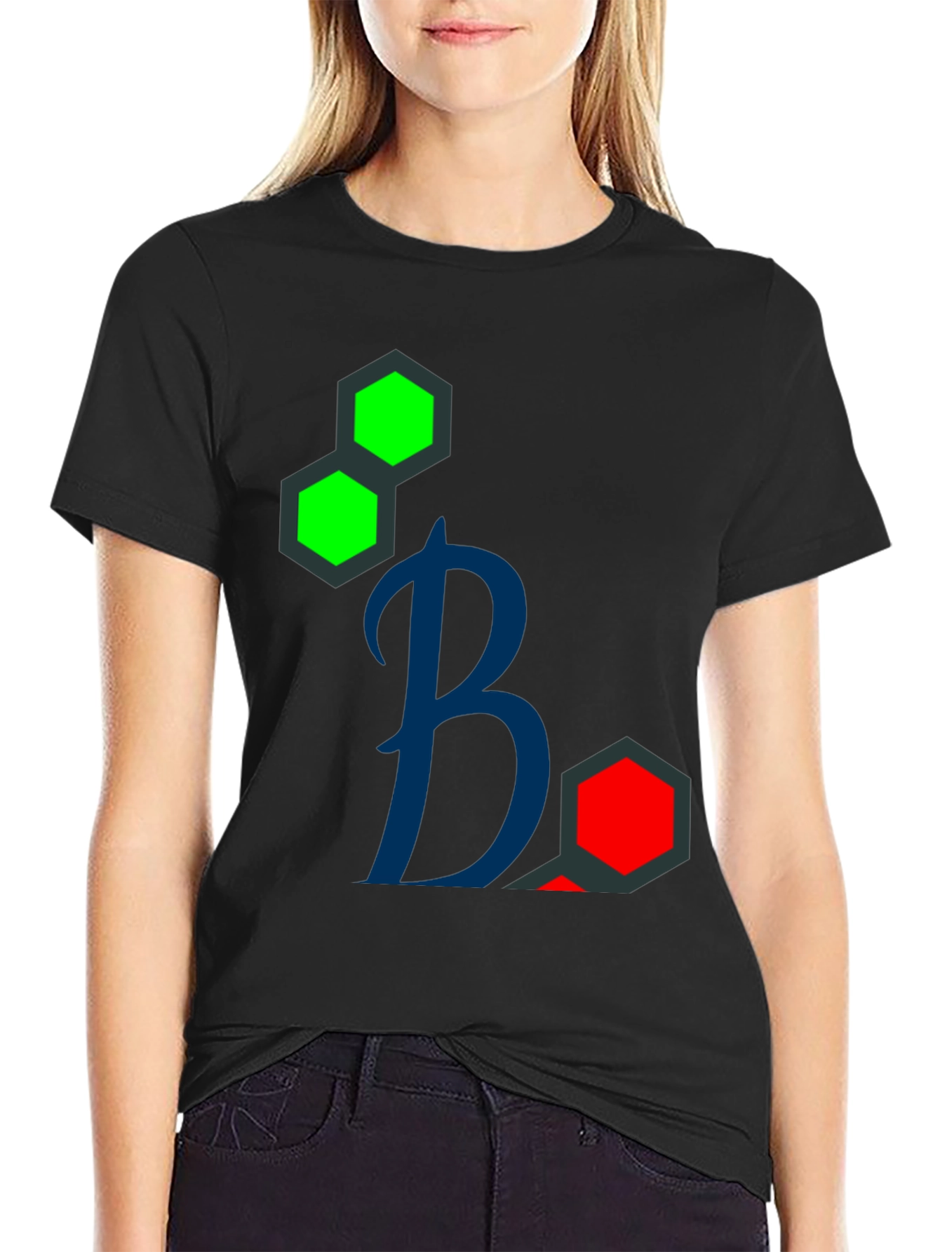 Geometric Design Black T-Shirt