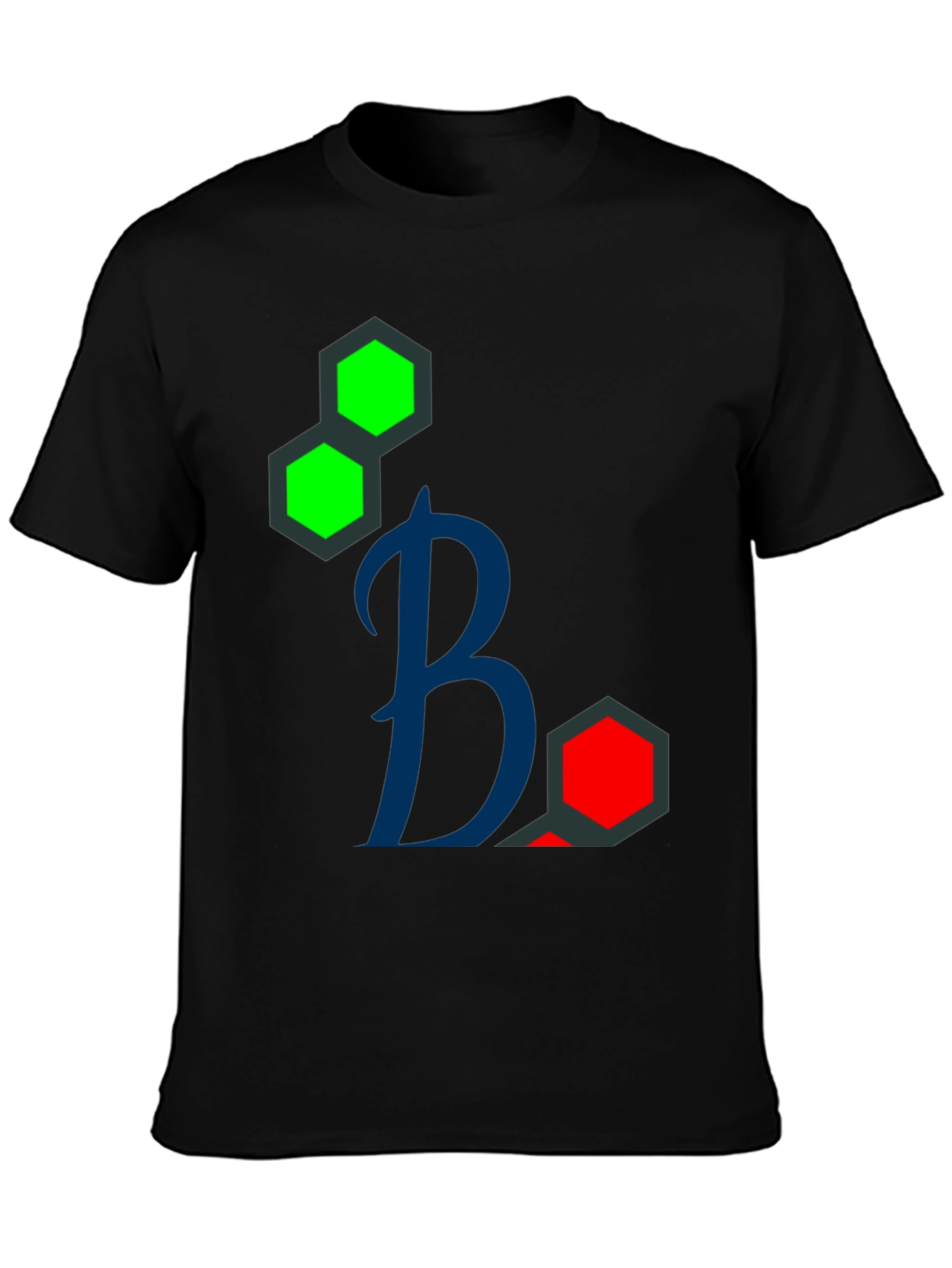 Geometric Design Black T-Shirt