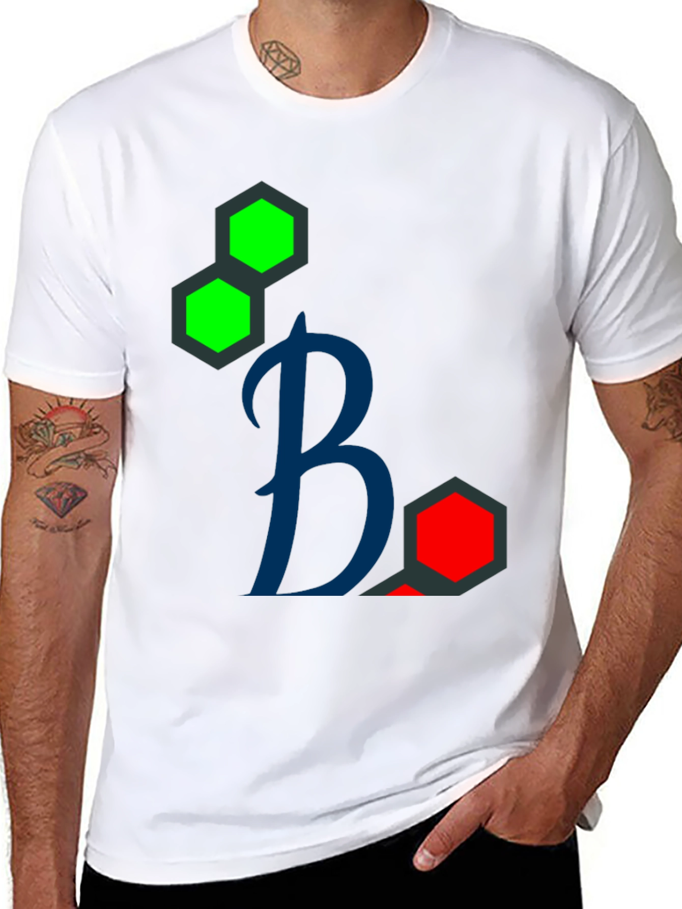 Geometric Design Black T-Shirt