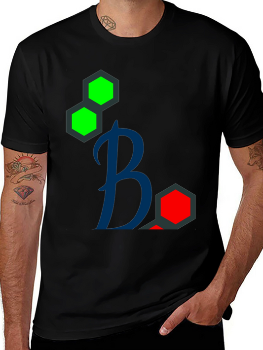 Geometric Design Black T-Shirt